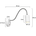 Mexlite Luminaire mural UPROUND  1 flamme GU10 IP20, blanche 