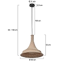 anne light & home pendant luminaire MARRAKESCH E27 IP20, creme, black