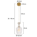 Mexlite pendant luminaire GRAZIOGLASS ?12,5cm E27 IP20, brass