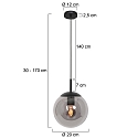 Steinhauer Luminaire  suspension BOLLIQUE rond E27 IP20, noir  gradable