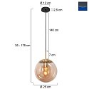 Pendelleuchte BOLLIQUE, E27, Ø 25 cm, messing