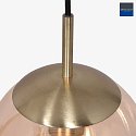 Steinhauer Pendelleuchte BOLLIQUE, E27, Ø 30 cm, messing
