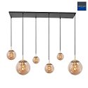 Pendelleuchte BOLLIQUE, E27, 6-flammig, Baldachin eckig, messing