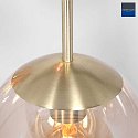 Pendelleuchte BOLLIQUE, E27, 6-flammig, Baldachin eckig, messing