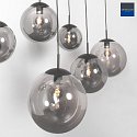 Steinhauer pendant luminaire BOLLIQUE 6 flames E27 IP20, black dimmable