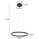 Steinhauer pendant luminaire RINGLUX LED IP20, black dimmable