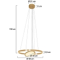 Luci a sospesione RINGLUX LED IP20, Oro dimmerabile