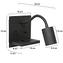 Mexlite Lampada da parete UPROUND 1-Lampadina GU10 IP20, nero  Mexlite Lampada da parete UPROUND 1-Lampadina GU10 IP20, nero