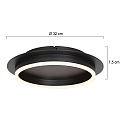 Steinhauer Luminaire de plafond RINGLUX � 1 flamme IP20, noir gradable