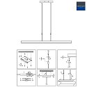 Steinhauer Luci a sospesione ZELENA LED 3-Lampadine IP20, acciaio dimmerabile