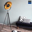 Steinhauer Lampada da terra SUNFLOWER 1-Lampadina E27 IP20, nero dimmerabile