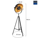 Steinhauer Lampada da terra SUNFLOWER 1-Lampadina E27 IP20, nero dimmerabile