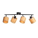 Luminaire de plafond BAMBUS 4 flammes E14 IP20, bois, noir gradable