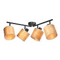 Steinhauer Luminaire de plafond BAMBUS 4 flammes E14 IP20, bois, noir gradable