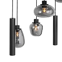 Steinhauer LED Pendelleuchte REFLEXION, 9-flammig, GU10 + E27, 4,9W, IP20, dimmbar, schwarz matt
