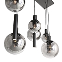 Steinhauer LED Pendelleuchte BOLLIQUE, 9-flammig, GU10 + E27, 4,9W, IP20, dimmbar, schwarz