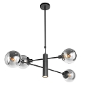 Luci a sospesione CONSTELLATION 4-Lampadine, regolabile E14,GU10 IP20, colori del fumo, nero dimmerabile