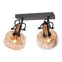 Steinhauer wall luminaire GLASLIC 2 flames, swivelling, rotatable E27 IP20, bronze, black dimmable