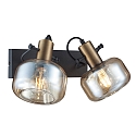 Steinhauer wall luminaire GLASLIC 2 flames, swivelling, rotatable E27 IP20, bronze, black dimmable