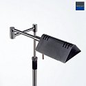 Mexlite Lampadaire KARL avec bras articulé, réglable, avec variateur tactile IP20, acier brossé gradable