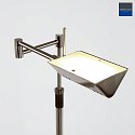 Mexlite Lampadaire KARL avec bras articulé, réglable, avec variateur tactile IP20, acier brossé gradable
