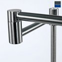 Mexlite Lampadaire KARL avec bras articulé, réglable, avec variateur tactile IP20, acier brossé gradable