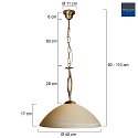 Luci a sospesione CAPRI 1-Lampadina E27 IP20, bronzo, Crema dimmerabile