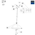 Luci a sospesione CAPRI 1-Lampadina E27 IP20, bronzo, Crema dimmerabile
