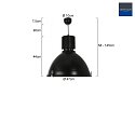 Steinhauer Pendelleuchte WARBIER, Ø 47cm, Abdeckung satiniert / schwarz matt