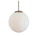 Steinhauer Steinhauer Pendant luminaire BOLLIQUE, 5 flames, glasskugeln white, fitting silver