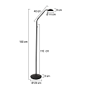 Mexlite Lampadaire BIRON avec interrupteur, avec bras flexible IP20, noir mat gradable Mexlite Lampadaire BIRON avec interrupteur, avec bras flexible IP20, noir mat gradable