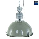 Steinhauer Pendelleuchte BIKKEL, Ø 42cm, E27 max. 60W, Abdeckung satiniert / Metall-schirm, grün