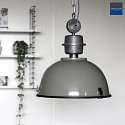 Steinhauer Pendelleuchte BIKKEL, Ø 42cm, E27 max. 60W, Abdeckung satiniert / Metall-schirm, grün