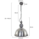 Steinhauer pendant luminaire BIKKEL -  42CM 1 flame, medium E27 IP20, polished aluminium, steel dimmable