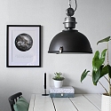 pendant luminaire BIKKEL - Ø 42CM 1 flame, medium E27 IP20, brown, pied dimmable