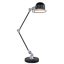 Lampe de table DAVIN avec interrupteur, avec bras articulé, avec prise de courant E14 IP20, noir mat