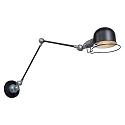 Mexlite Lampada da parete DAVIN lang, con interruttore, con braccio articolato E14 IP20, Nero opaco 