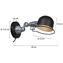 Luminaire mural DAVIN court, avec interrupteur, avec bras articulé E14 IP20