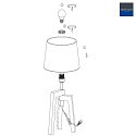 Mexlite Mexlite Table lamp SABI, 1 flame, tripod, beech