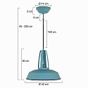 Mexlite Pendant luminaire EDEN, 1 flame, 42cm, blue