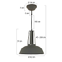 Mexlite Mexlite Pendant luminaire EDEN, 1 flame, 42cm, grey Mexlite Mexlite Pendant luminaire EDEN, 1 flame, 42cm, grey
