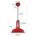 Mexlite Mexlite Pendant luminaire EDEN, 1 flame, 42cm, rot Mexlite Mexlite Pendant luminaire EDEN, 1 flame, 42cm, rot