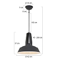 Mexlite Mexlite Pendant luminaire EDEN, 1 flame, 42cm, black Mexlite Mexlite Pendant luminaire EDEN, 1 flame, 42cm, black