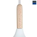 Mexlite Pendelleuchte BJORR, Ø 45cm, E27, weiß matt / buche natur
