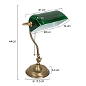 Mexlite Lampada da tavolo BELANA 1-Lampadina E27 IP20, Verde, bronzo dimmerabile