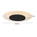 LED Wand- und Deckenleuchte LIDO, IP20,  42cm, indirekt, mit Loch-Diffusor, 24W 2700K 2200lm, dimmbar, schwarz matt