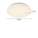 Mexlite outdoor ceiling luminaire GALAXY small, round, switchable, cambered IP44, white matt 