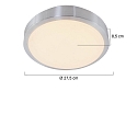 Mexlite outdoor ceiling luminaire GALAXY small, cylindrical, switchable IP44, steel brushed 