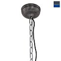 Steinhauer Pendelleuchte BIKKEL, Ø 52cm, E27 max. 60W, Abdeckung satiniert / Metall-Schirm, braun gescheckt