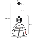anne light & home pendant luminaire MARK III 1 flame, round, adjustable E27 IP20, black matt dimmable anne light & home pendant luminaire MARK III 1 flame, round, adjustable E27 IP20, black matt dimmable